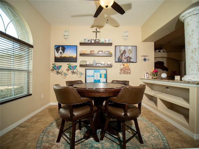 29222 Can Do Ln, Tavares, FL 32778 - dining room featuring ceiling fan and plenty of natural light