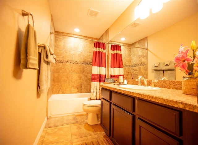 29222 Can Do Ln, Tavares, FL 32778 - bathroom with vanity, shower / tub combo, and tile patterned flooring
