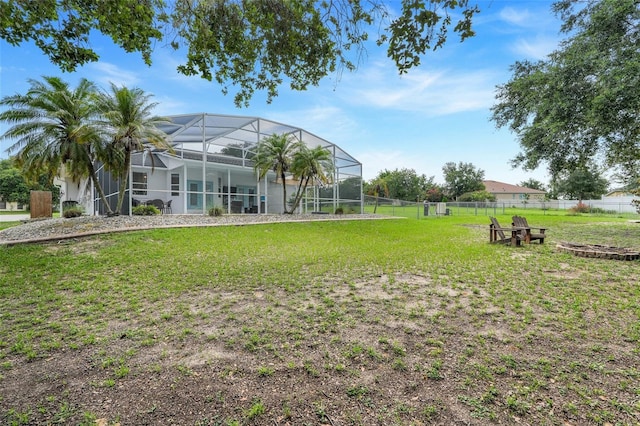 15629 Catherine Cir, Groveland, FL 34736 - view of yard with a lanai