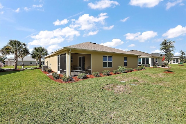 10363 Addison Shore Way, Oxford, FL 34484 - rear view of house with stucco siding and a yard