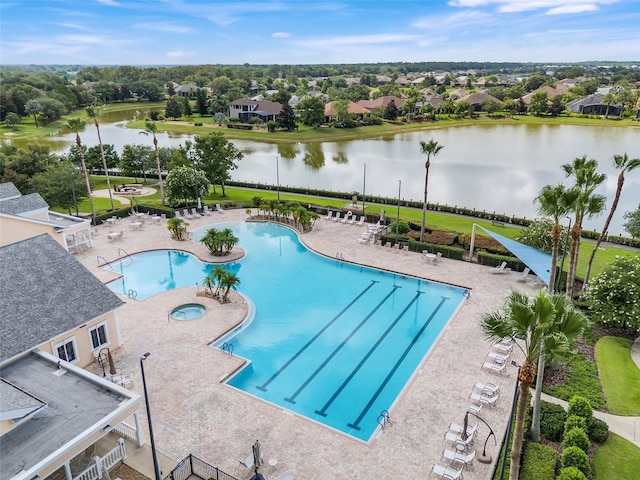 1990 Wallingford Loop, Mount Dora, FL 32757 - community pool featuring a water view, a patio, and a community hot tub