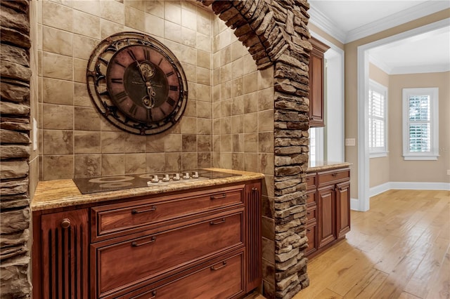 1325 Otters View Ct, Fruitland Park, FL 34731 - wine room with light wood-style floors and ornamental molding