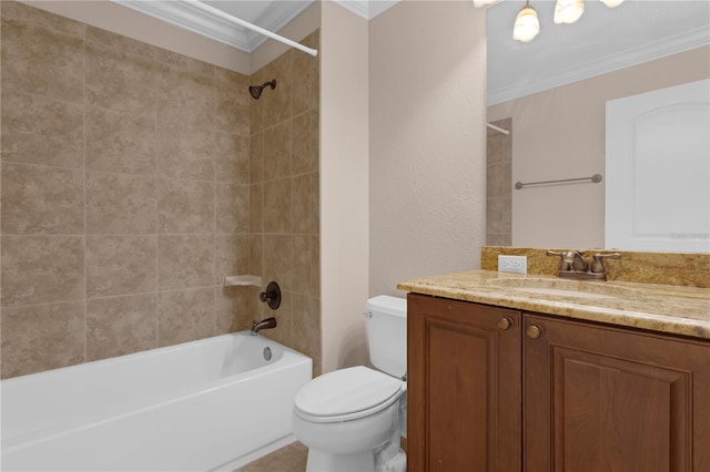 1325 Otters View Ct, Fruitland Park, FL 34731 - full bathroom with ornamental molding, vanity, and shower / bath combination