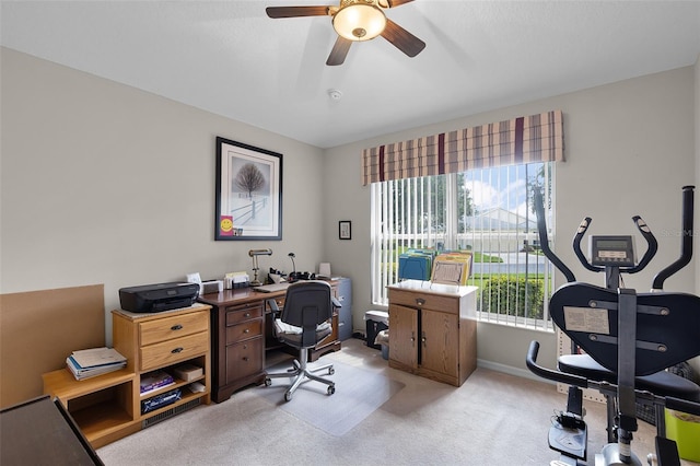 5620 Illumination Ln, Leesburg, FL 34748 - office area with ceiling fan and light carpet