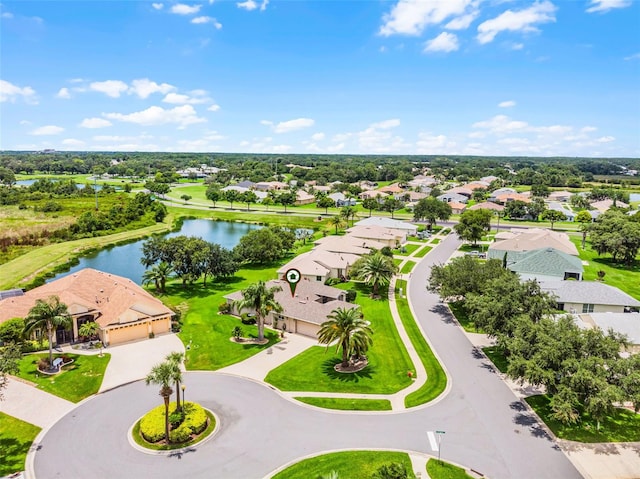5620 Illumination Ln, Leesburg, FL 34748 - aerial view of residential area featuring a nearby body of water and a tree filled landscape