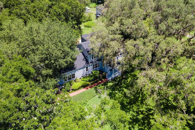 9223 Silver Lake Dr, Leesburg, FL 34788 - aerial view of property and surrounding area with a heavily wooded area