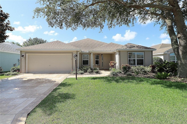 1412 Forest Acres Dr, The Villages, FL 32162 - single story home with concrete driveway, an attached garage, and a front lawn