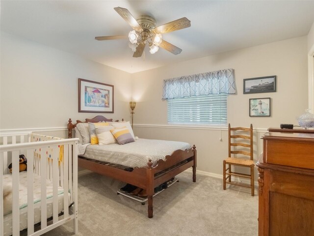 5556 Round Lake Rd, Apopka, FL 32712 - bedroom featuring light carpet and a ceiling fan