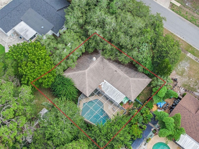 806 Leopard Trl, Winter Springs, FL 32708 - aerial view of property and surrounding area featuring property boundaries highlighted