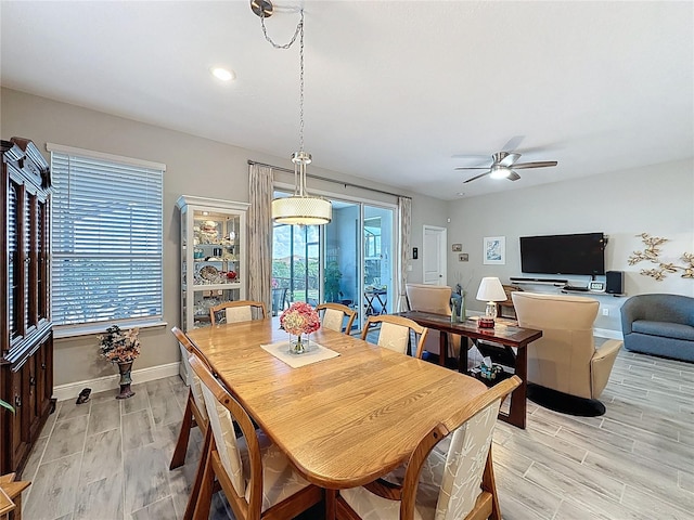 655 Conservation Blvd, Groveland, FL 34736 - dining area featuring light wood-style floors and ceiling fan