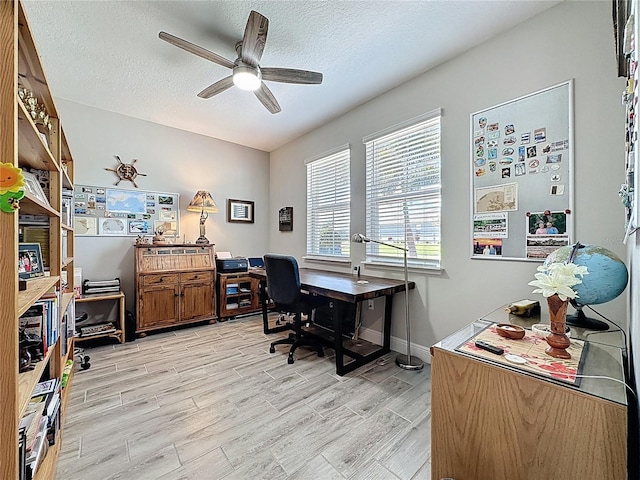 655 Conservation Blvd, Groveland, FL 34736 - office space with a ceiling fan, light wood-style floors, and a textured ceiling