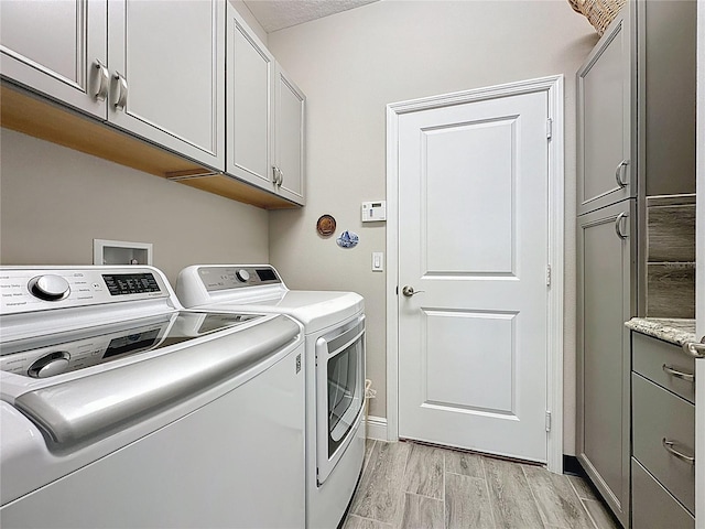 655 Conservation Blvd, Groveland, FL 34736 - washroom featuring independent washer and dryer, cabinet space, and light wood-style flooring