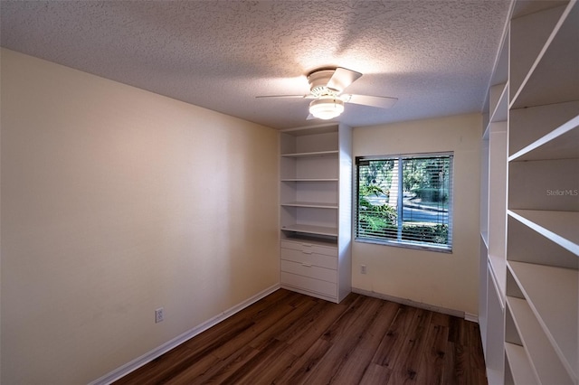 681 Greywood Dr, Altamonte Springs, FL 32701 - spare room with dark wood-type flooring, a textured ceiling, and a ceiling fan