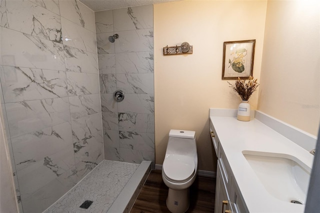 681 Greywood Dr, Altamonte Springs, FL 32701 - full bathroom with vanity, wood finished floors, and a tile shower