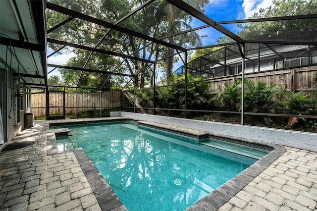 681 Greywood Dr, Altamonte Springs, FL 32701 - view of swimming pool with a fenced backyard, glass enclosure, and a patio