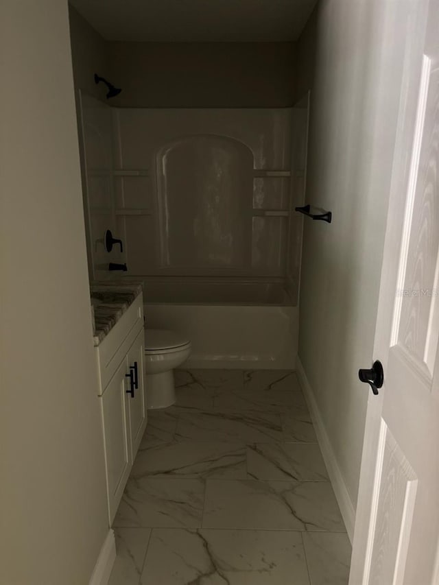 1176 W Bridge Dr, Citrus Springs, FL 34434 - full bathroom featuring marble look tile flooring, vanity, and shower / bathtub combination