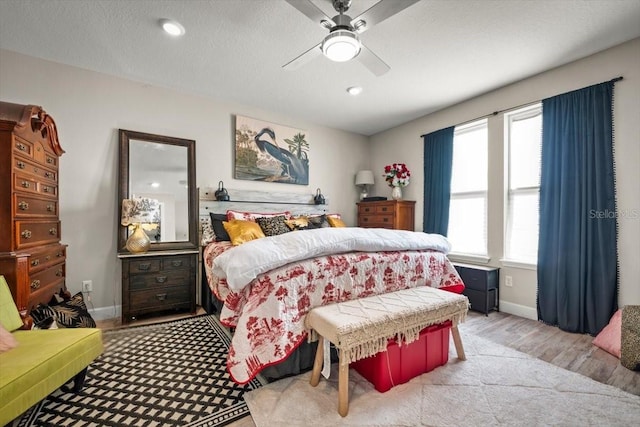 1055 Rustic Mill Dr, Saint Augustine, FL 32092 - bedroom featuring wood finished floors, ceiling fan, and recessed lighting