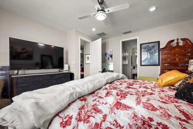 1055 Rustic Mill Dr, Saint Augustine, FL 32092 - bedroom with a ceiling fan, recessed lighting, and ensuite bath