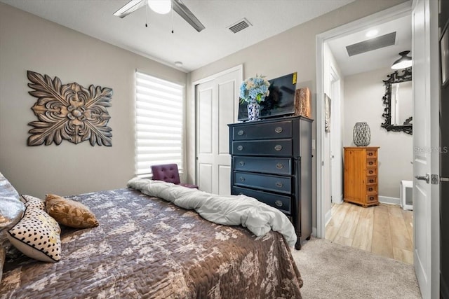1055 Rustic Mill Dr, Saint Augustine, FL 32092 - bedroom featuring a closet, carpet, and a ceiling fan