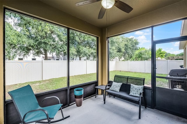 418 Rock Springs Cir, Groveland, FL 34736 - sunroom with a ceiling fan