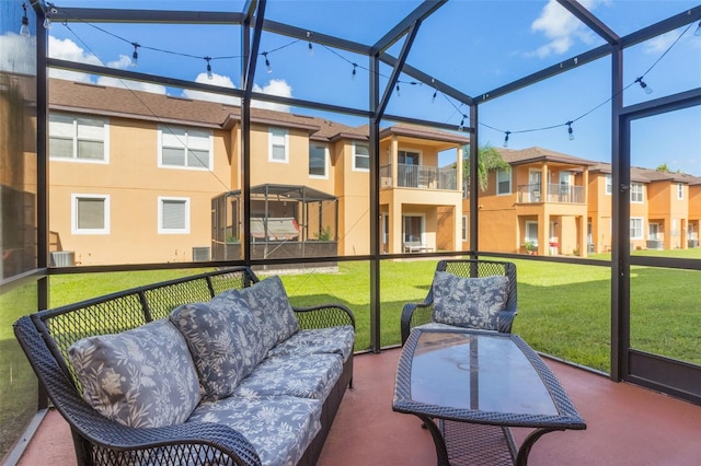 2717 Bushman Dr, Kissimmee, FL 34746 - sunroom with an outdoor hangout area and a residential view