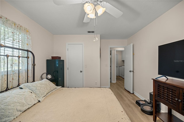 17970 SE 102nd Ct, Summerfield, FL 34491 - bedroom featuring light wood-type flooring and ceiling fan