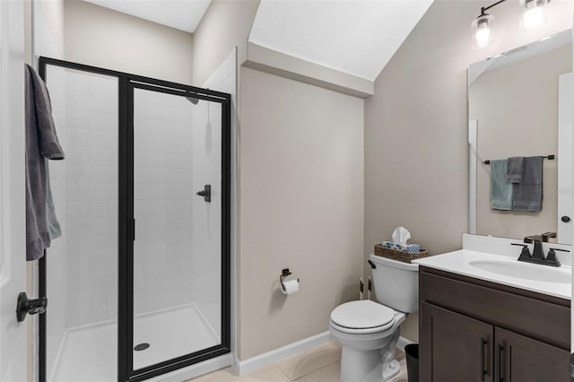 872 Griffon Ave, Lake Alfred, FL 33850 - full bathroom with vanity, a stall shower, and tile patterned floors