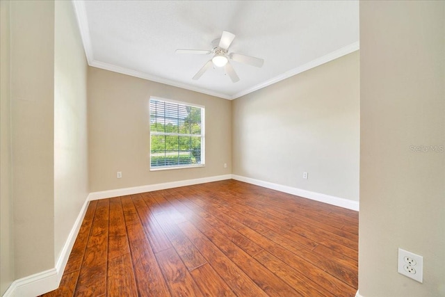 10331 SW 45th Ave, Ocala, FL 34476 - spare room with dark wood finished floors, ornamental molding, and ceiling fan