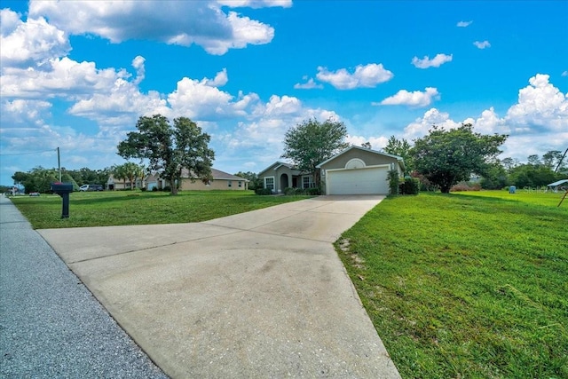 10331 SW 45th Ave, Ocala, FL 34476 - ranch-style house with driveway, a front lawn, and a garage
