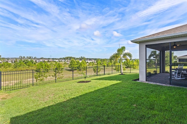 3467 Buoy Cir, Winter Garden, FL 34787 - fenced backyard with a patio and ceiling fan