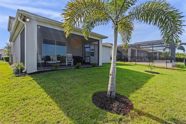 3467 Buoy Cir, Winter Garden, FL 34787 - back of property with stucco siding and a patio area