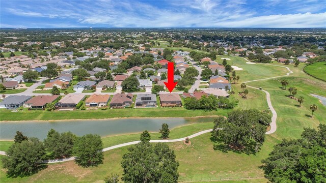2880 Manor Downs, The Villages, FL 32162 - aerial overview of property's location featuring a large body of water, a golf club, and nearby suburban area
