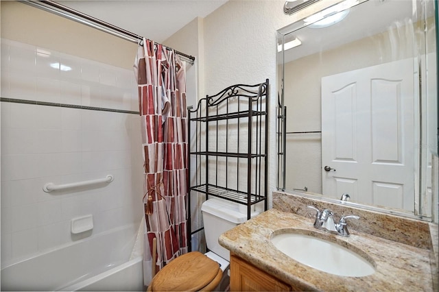 2880 Manor Downs, The Villages, FL 32162 - full bath featuring vanity, shower / tub combo, and a textured wall
