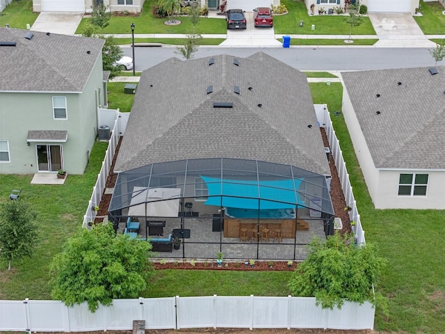 2710 Lilyturf Ct, Tavares, FL 32778 - aerial perspective of suburban area featuring a pool area