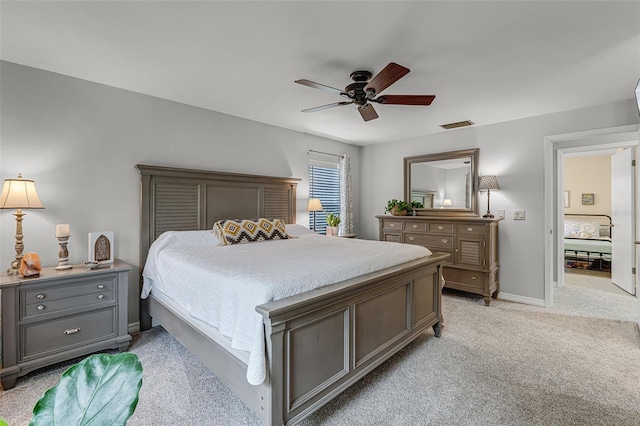 628 Drew Ave, Clermont, FL 34711 - bedroom featuring light carpet and a ceiling fan