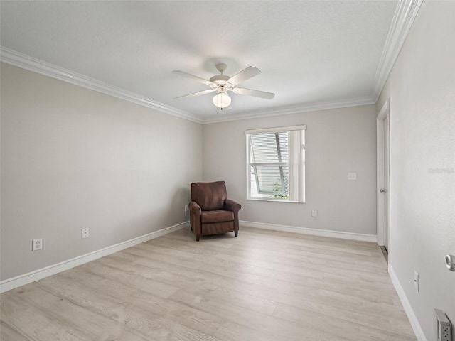 2620 Persimmon Loop, The Villages, FL 32162 - unfurnished room with crown molding, light wood-style floors, and a ceiling fan