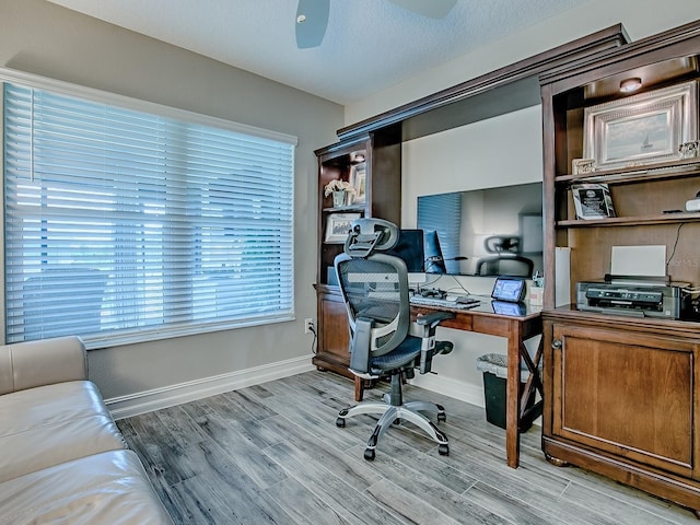6295 Danielson Loop, The Villages, FL 32163 - office space with light wood-style floors and a ceiling fan