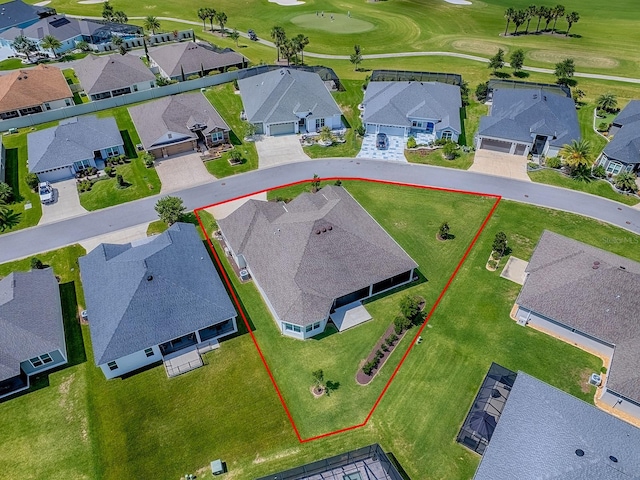 6295 Danielson Loop, The Villages, FL 32163 - aerial perspective of suburban area featuring a local golf course and property parcel outlined