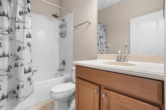 1892 Sanderling Dr, Clermont, FL 34711 - bathroom with vanity, shower / tub combo with curtain, and tile patterned floors