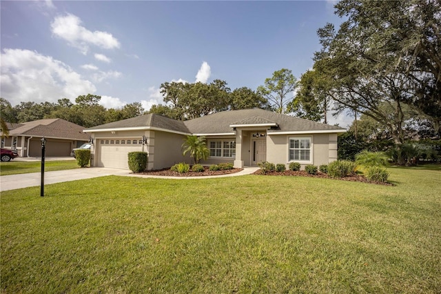 5005 County Road 125b1, Wildwood, FL 34785 - ranch-style home featuring a garage, concrete driveway, a front lawn, and stucco siding