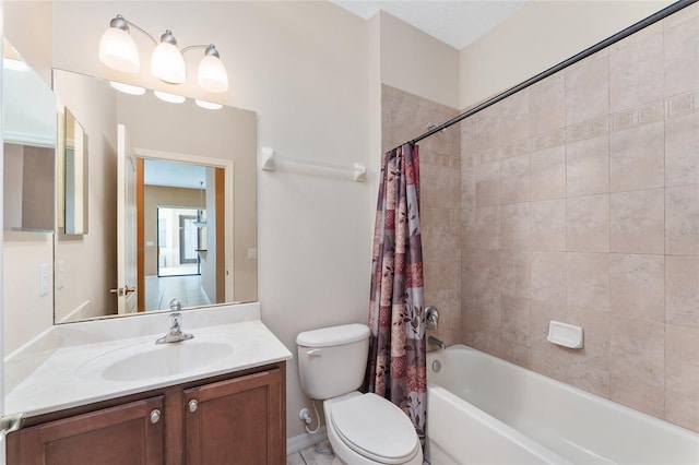 21312 Marsh View Ct, Clermont, FL 34715 - full bathroom with vanity and shower / tub combo with curtain