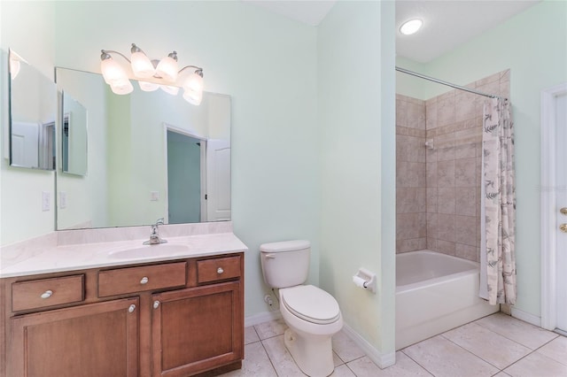 21312 Marsh View Ct, Clermont, FL 34715 - bathroom featuring vanity, tile patterned flooring, and shower / bath combination with curtain