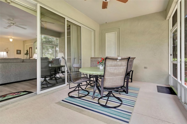 3507 Arlington Ridge Blvd, Leesburg, FL 34748 - sunroom / solarium featuring ceiling fan and outdoor dining area