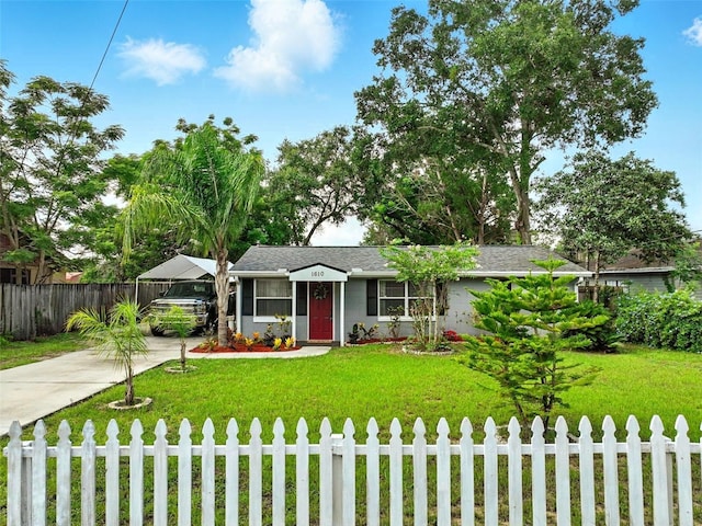 1610 Williams Ave, Eustis, FL 32726 - ranch-style home featuring a fenced front yard and concrete driveway