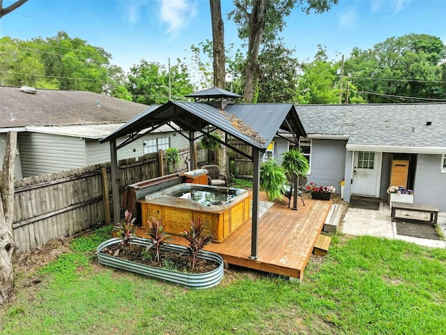 1610 Williams Ave, Eustis, FL 32726 - deck with a gazebo and a hot tub