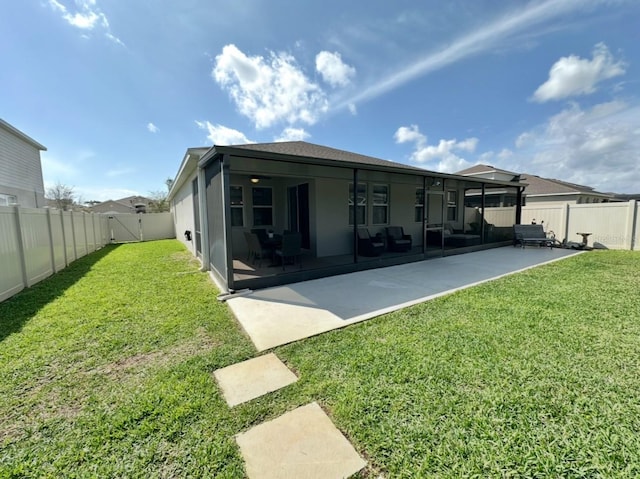 384 Summer Squall Rd, Davenport, FL 33837 - back of house with a patio, a fenced backyard, and stucco siding