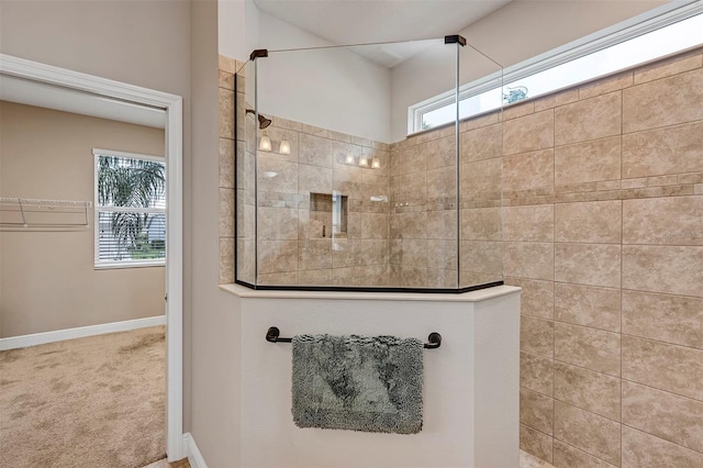 3681 Arlington Ridge Blvd, Leesburg, FL 34748 - bathroom featuring walk in shower and baseboards