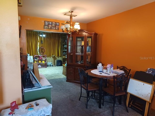 505 Richard St, Leesburg, FL 34748 - carpeted dining area featuring a chandelier