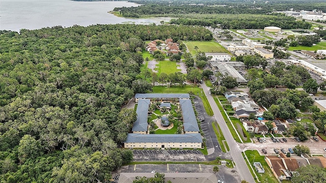 600 W Oak Terrace Dr, Leesburg, FL 34748 - aerial view of a nearby body of water and a heavily wooded area