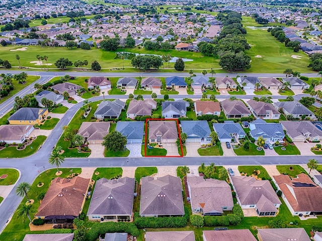 1982 Eldridge Loop, The Villages, FL 32162 - aerial perspective of suburban area featuring property boundaries highlighted and a local golf course